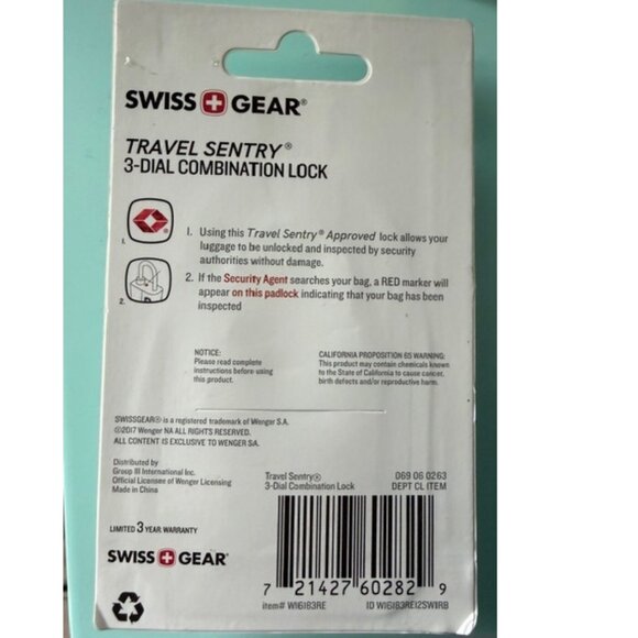 NIB Swiss Gear TSA Lock - Picture 2 of 2